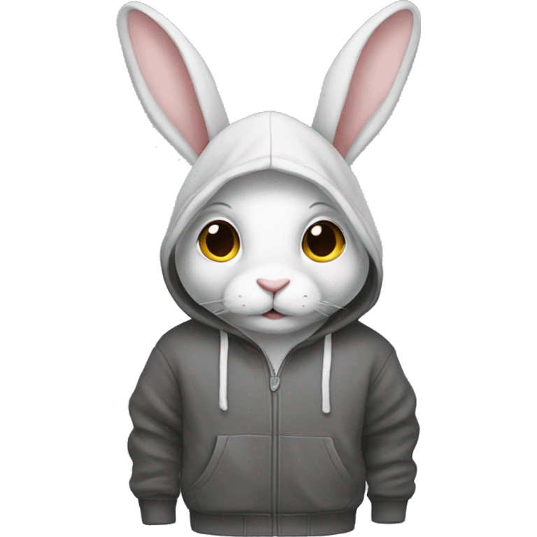 Rabbit with a hoodie emoji