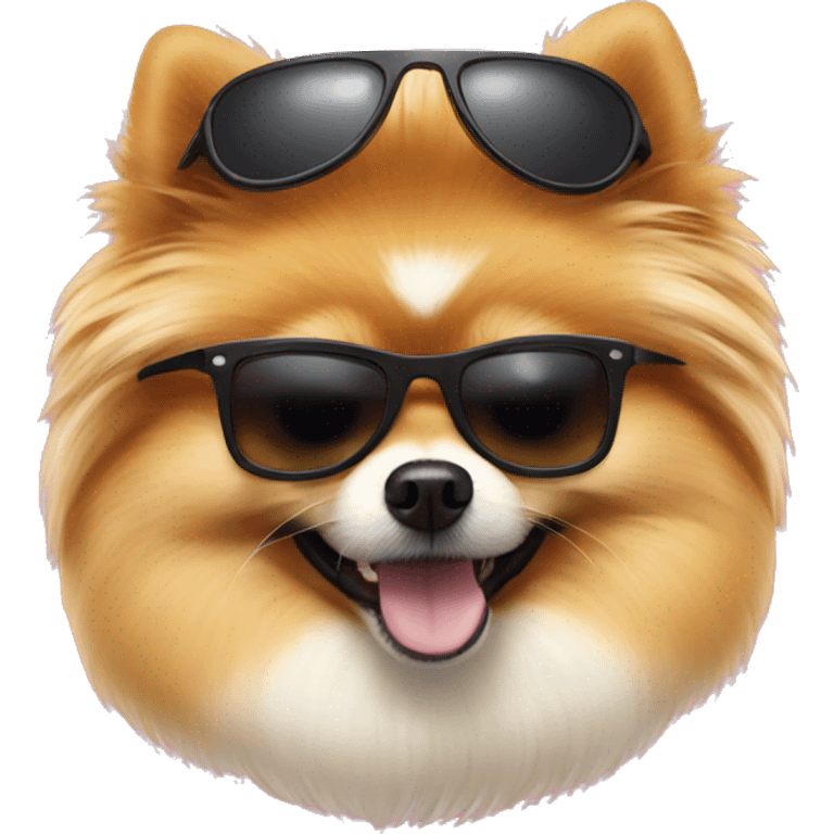 Pomeranian wearing sunglasses  emoji