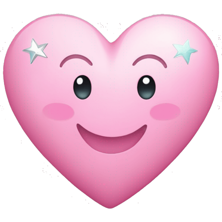 Un corazon color rosado claro con estrellas turquesas emoji