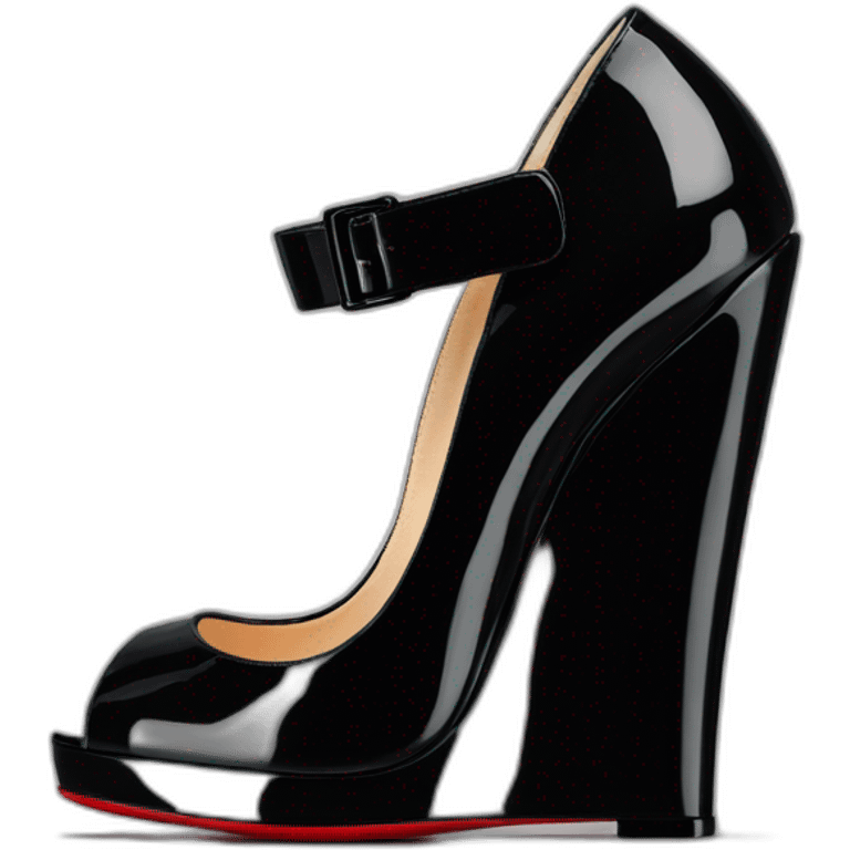 WEDGE heel LOUBOUTIN black PATENT emoji