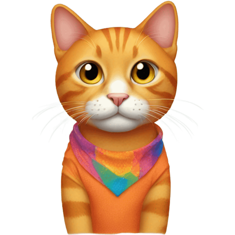 orange cat wearing shirt emoji