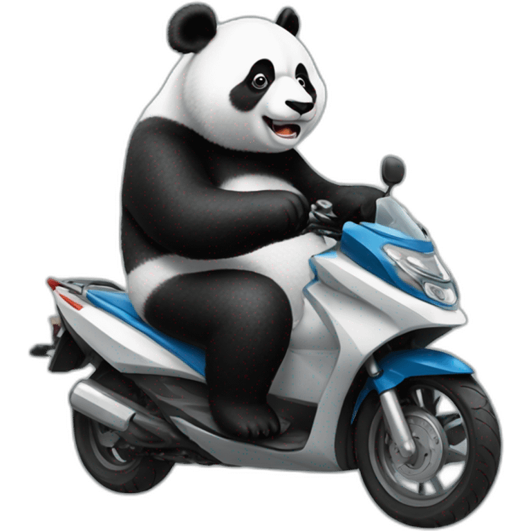 Panda riding a mophet emoji