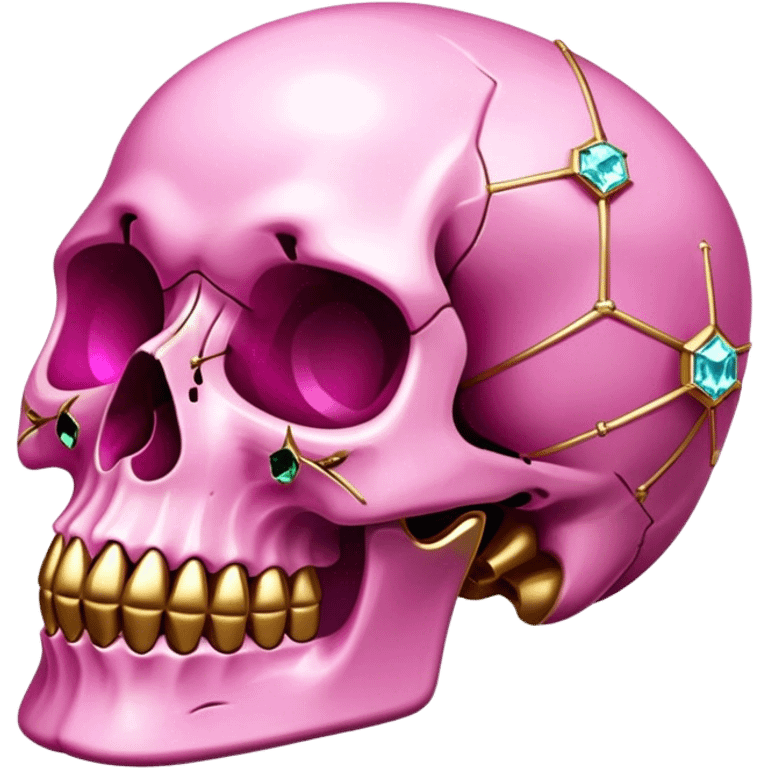 gemstone skull crystal gold pink emoji