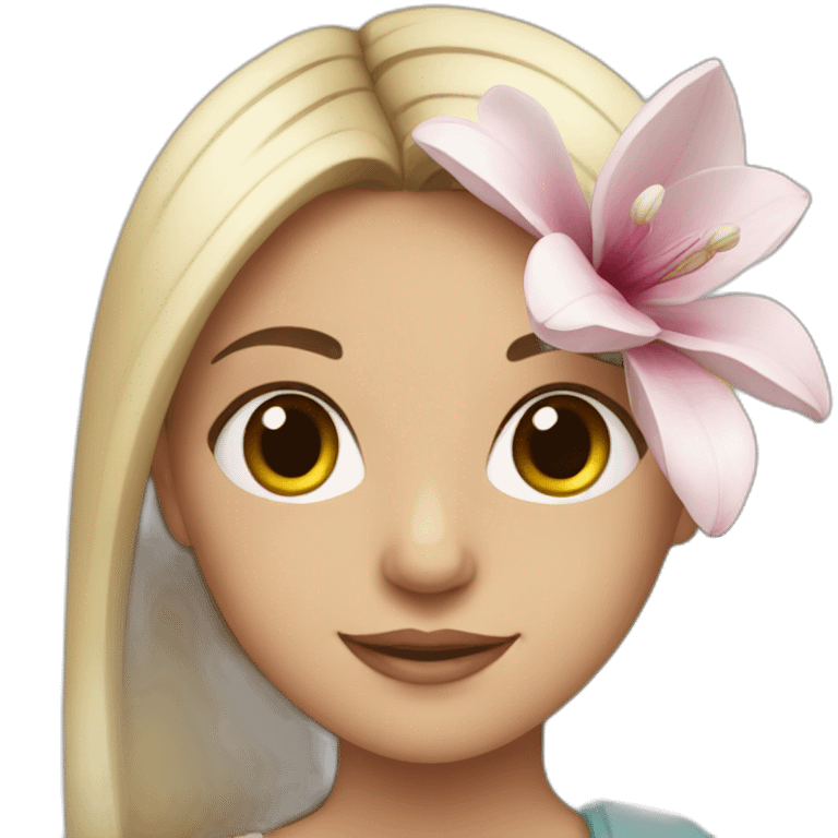 girl with magnolia emoji