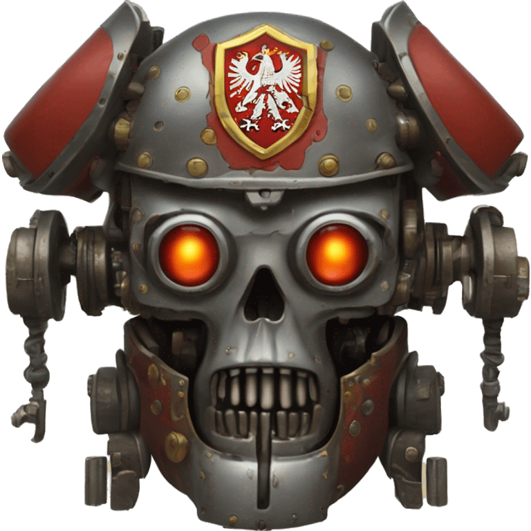 adeptus mechanicus head featuring Russian coats of arms emoji