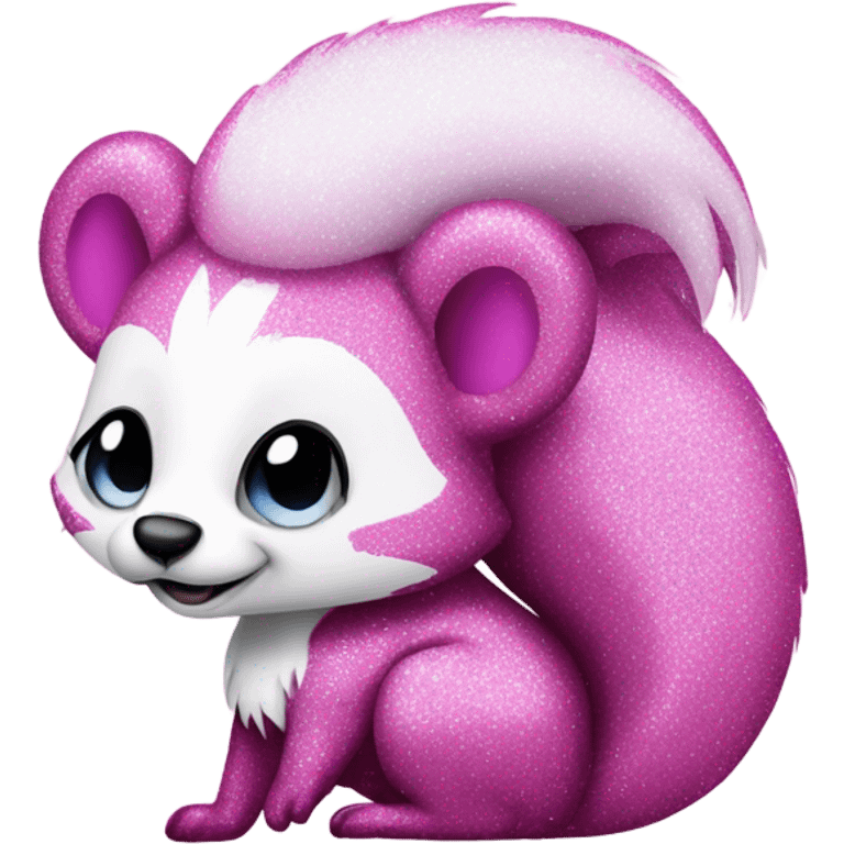 Glitter skunk that is pink emoji