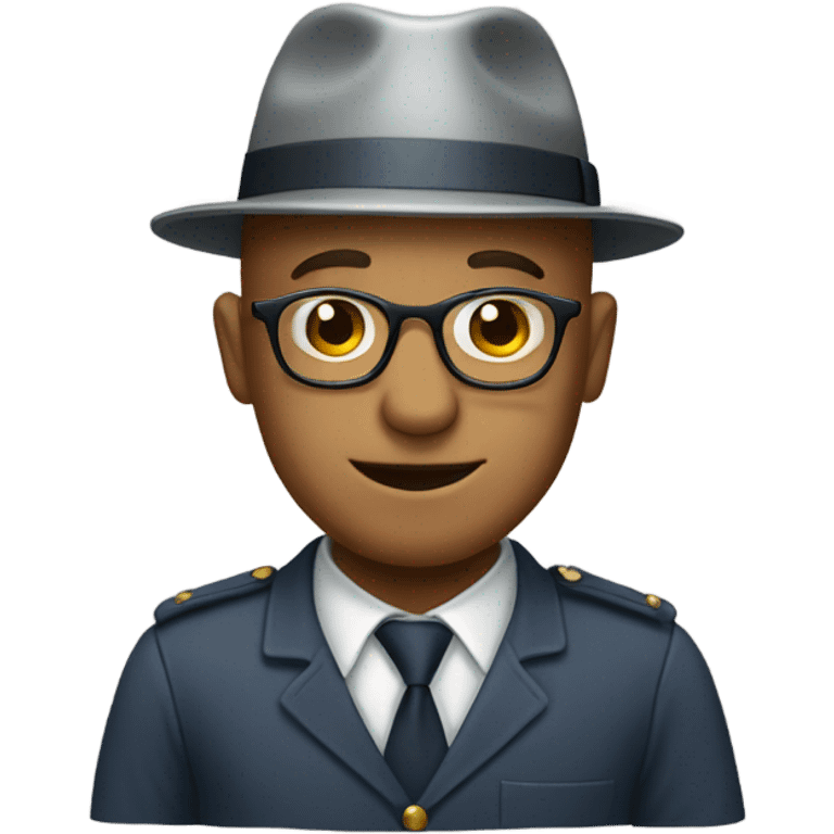 bald male with glasses tin hat emoji