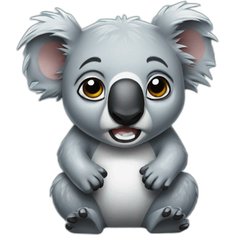 a wet angry koala emoji