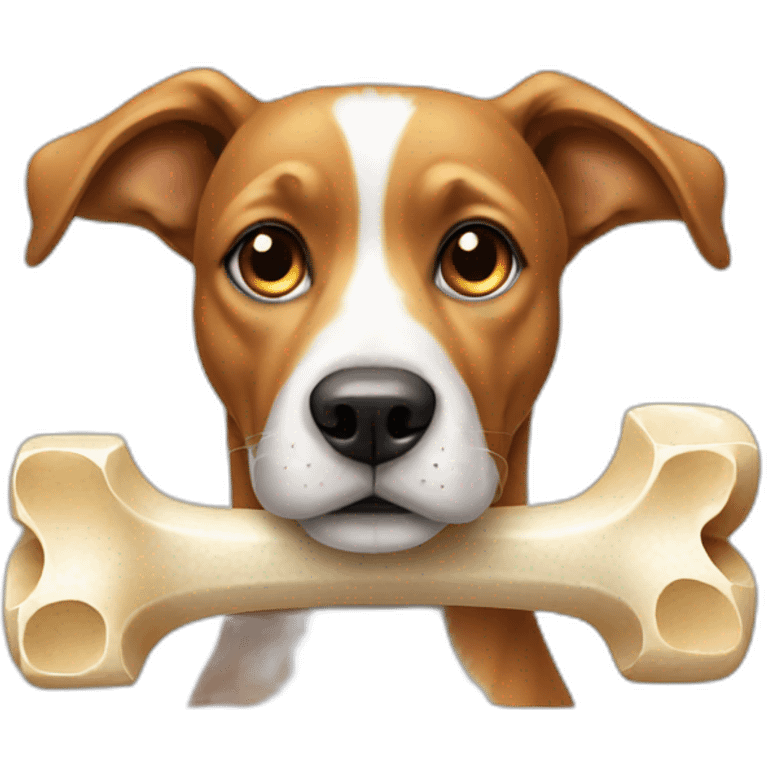 dog with a bone in its thinking emoji