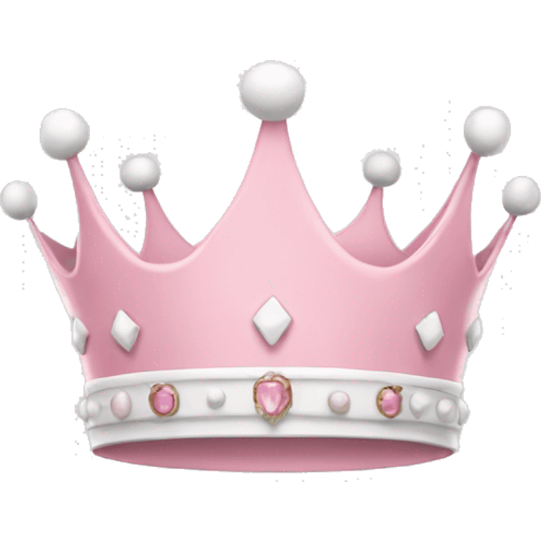 White and pastel pink crown emoji