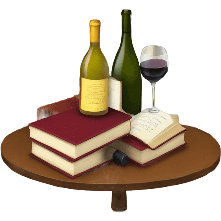 Books and wine  emoji