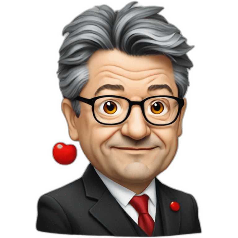 jean luc mélanchon avec un nez rouge de clown emoji