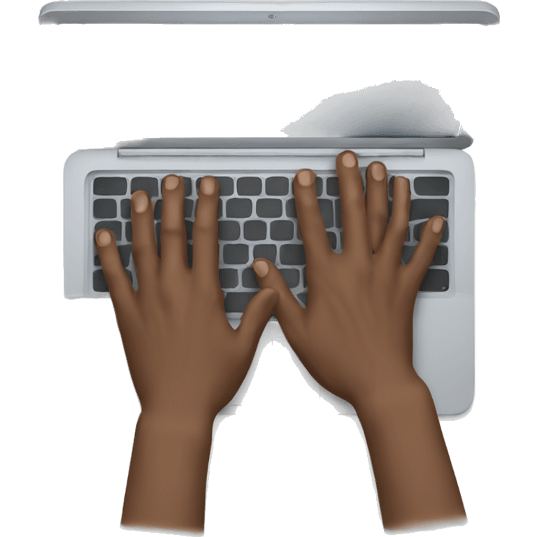 veiny hands typing on laptop emoji