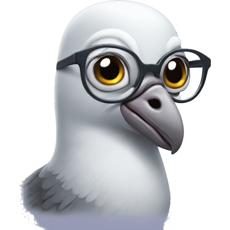 Pigeon wearing glasses emoji