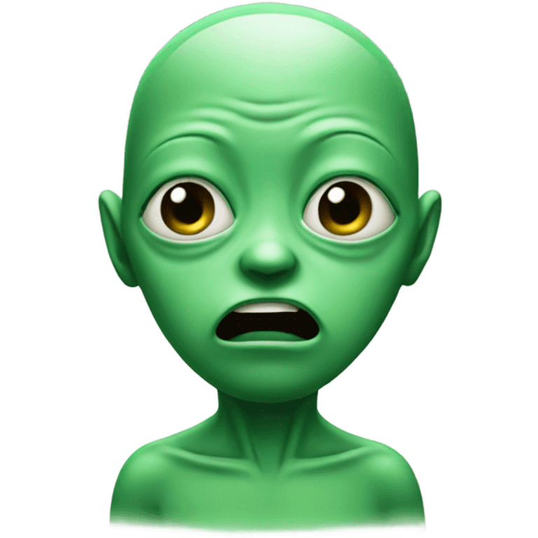  alien, green, crying emoji