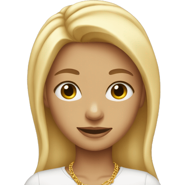 blonde girl wearing a necklace emoji