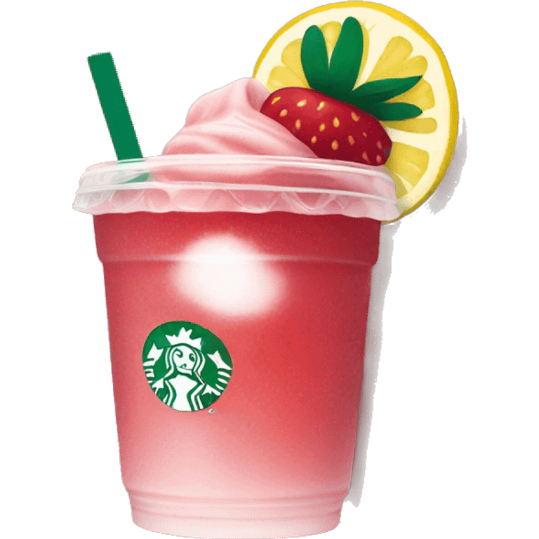 Strawberry açaí lemonade Starbucks refresher emoji