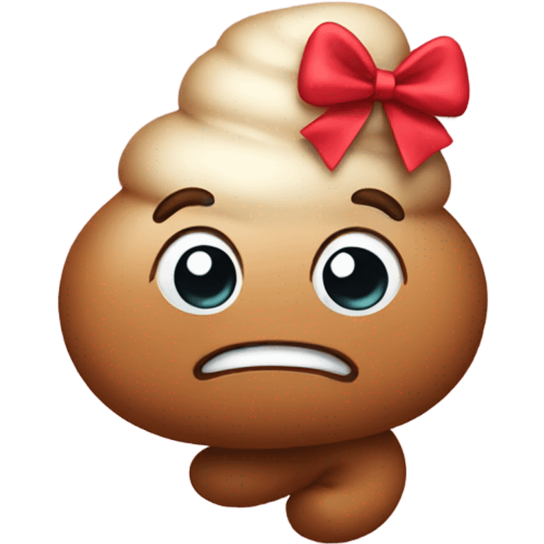 cute poop with a bow  emoji