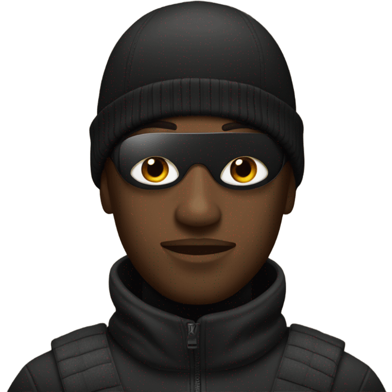 black man with black ski mask emoji