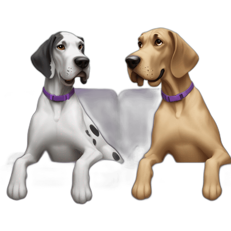 two great danes playing video games emoji