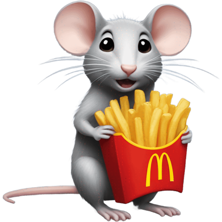 rat holding mcdonald fries emoji