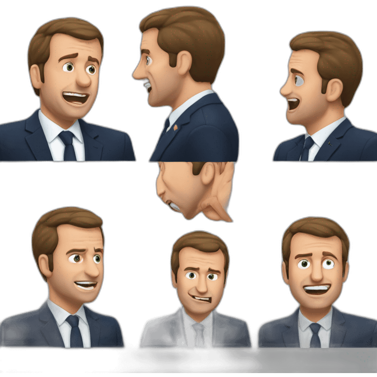 a guy slap Emmanuel Macron in the face emoji