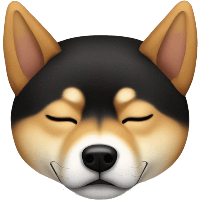 shiba inu black and tan sleeping   emoji