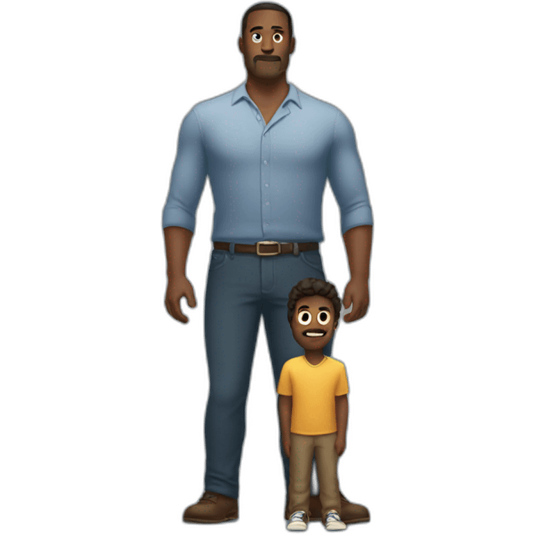 giant man standing with small man emoji