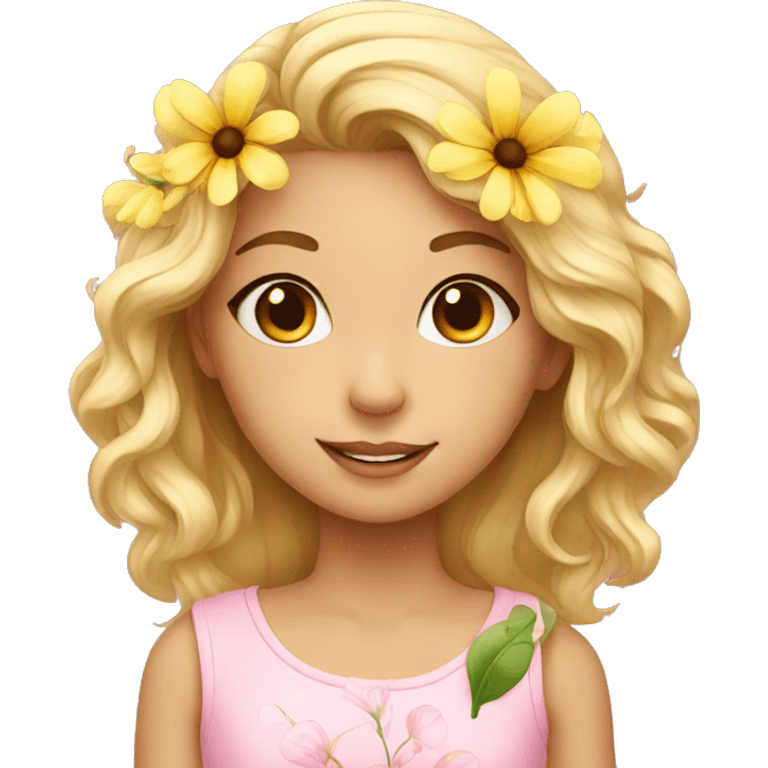 girl with flower emoji