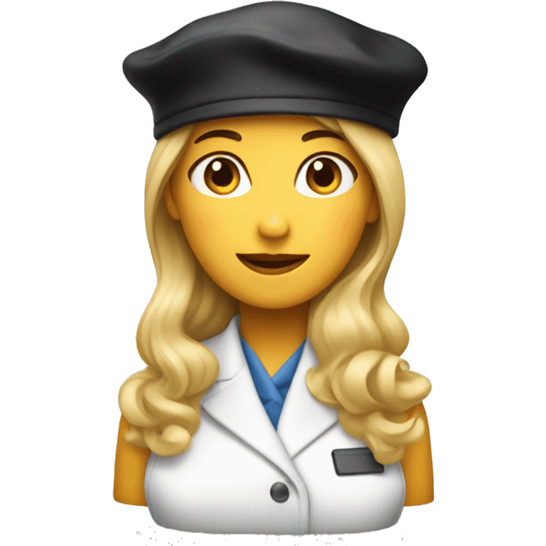 hostess with beret emoji