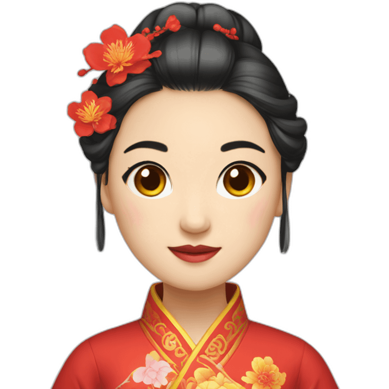 Chinese lady wear Chinese traditional clothes emoji