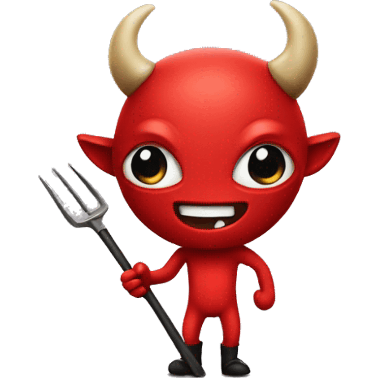 Small red Devil with pitchfork  emoji