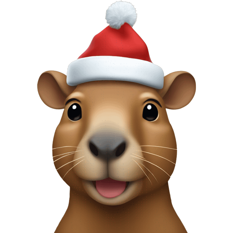 Capibara con gorro de navidad  emoji