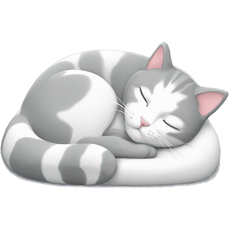 Grey and white Cat sleeping  emoji