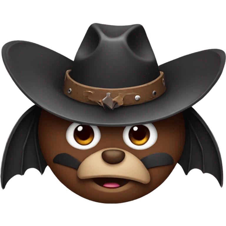 Bat wearing a cowboy hat emoji