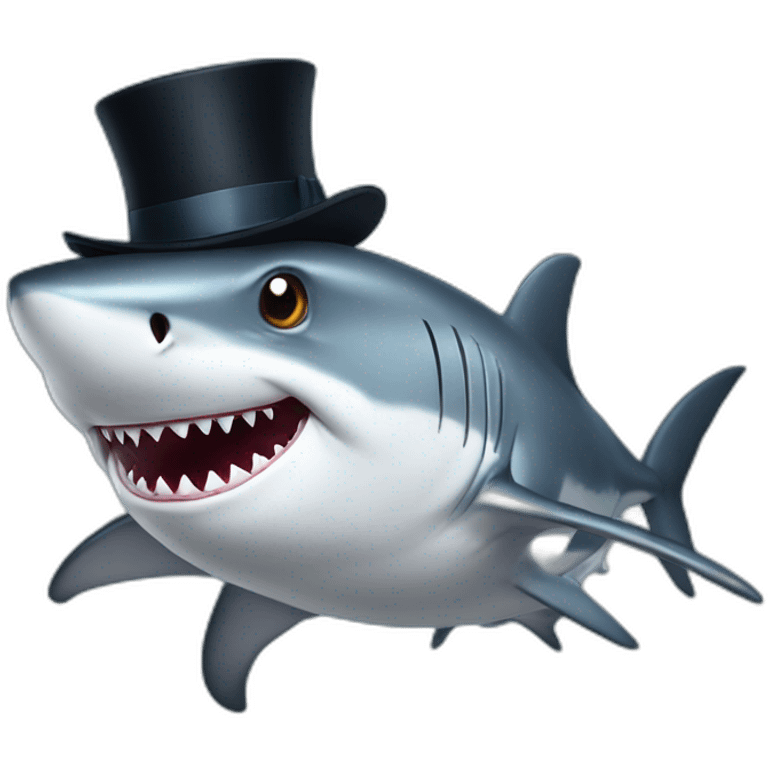 Shark with a top hat gf emoji