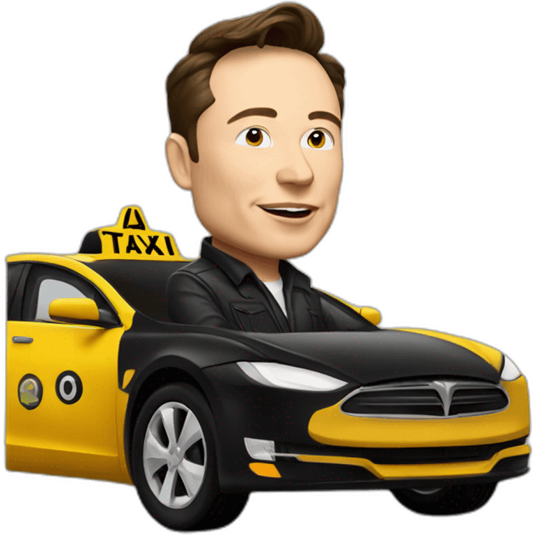 elon musk as a  taxi driver behind the wheel emoji