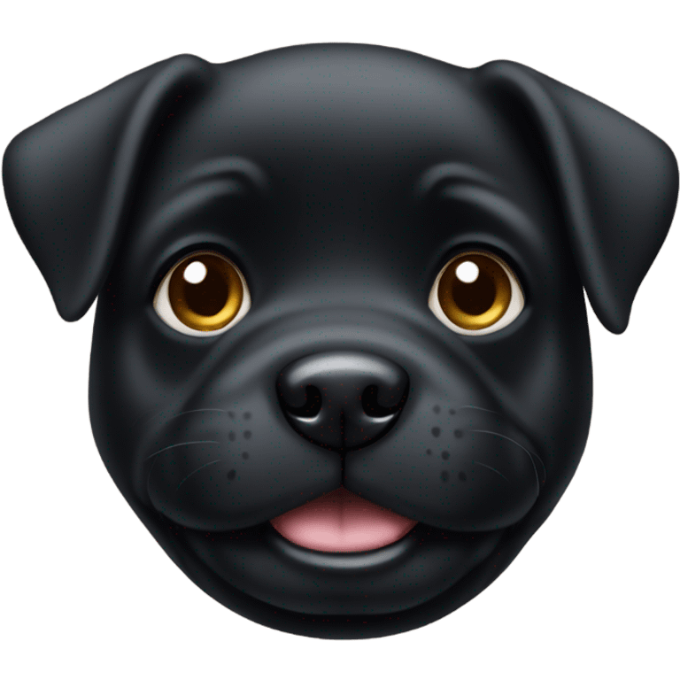 little fat black puppy emoji