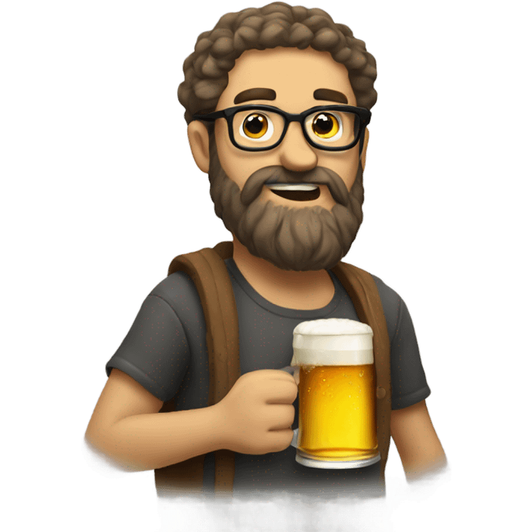 bearded guy with glasses meme drinking a beer  emoji