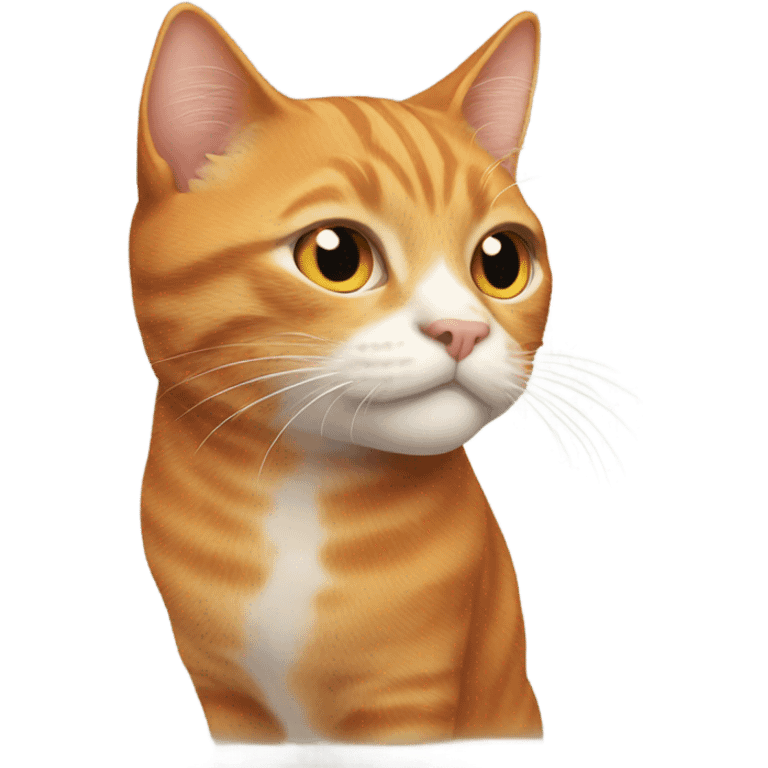 Ginger cat with all ginger face and white chest fur  emoji