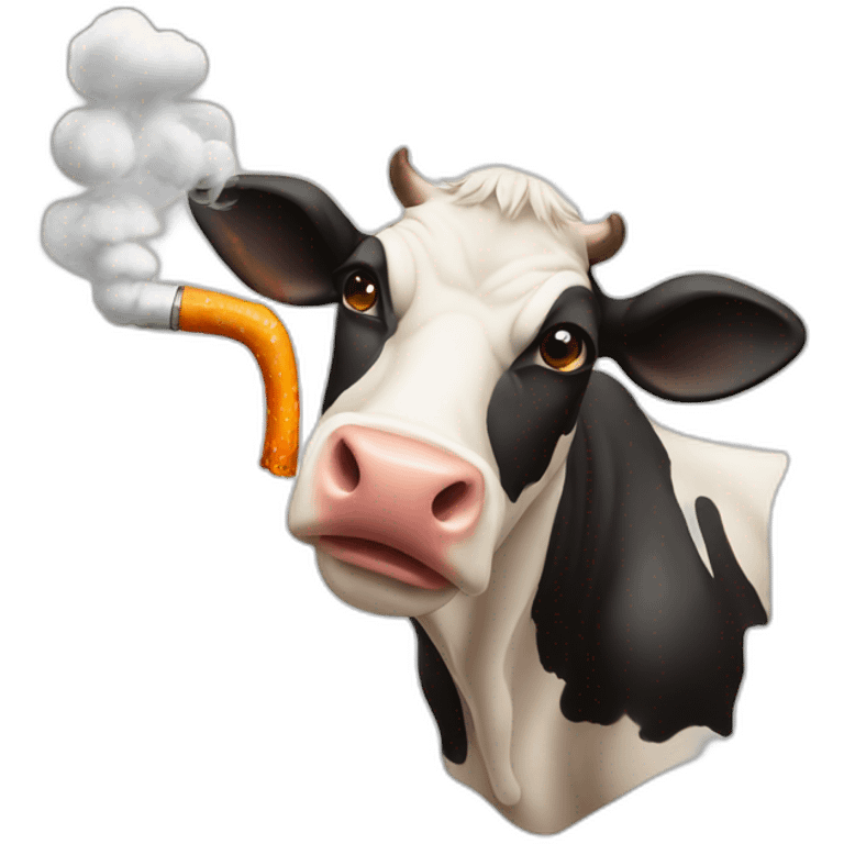 Smoking cow emoji