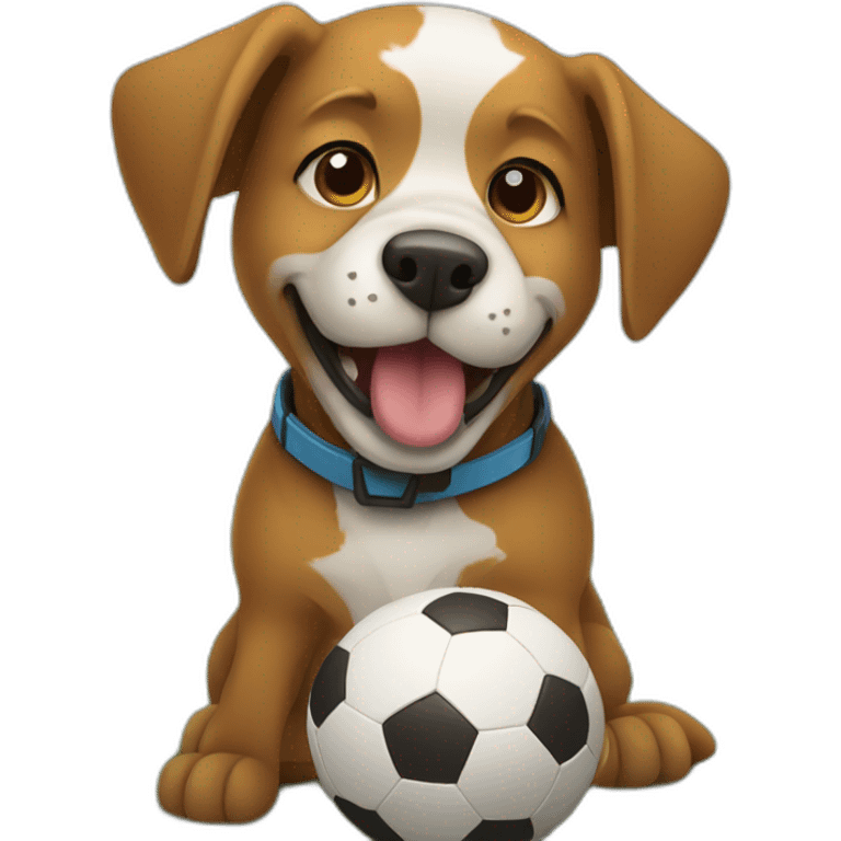 Dog playing football emoji