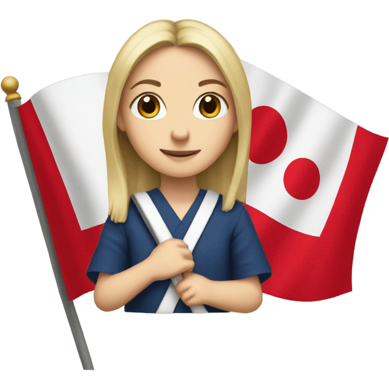 Lily Christianson Holding a Japanese Flag emoji