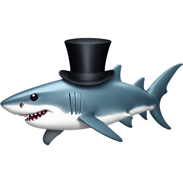 shark wit top hat emoji