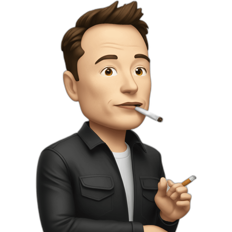 Elon Musk avec une cigarette emoji