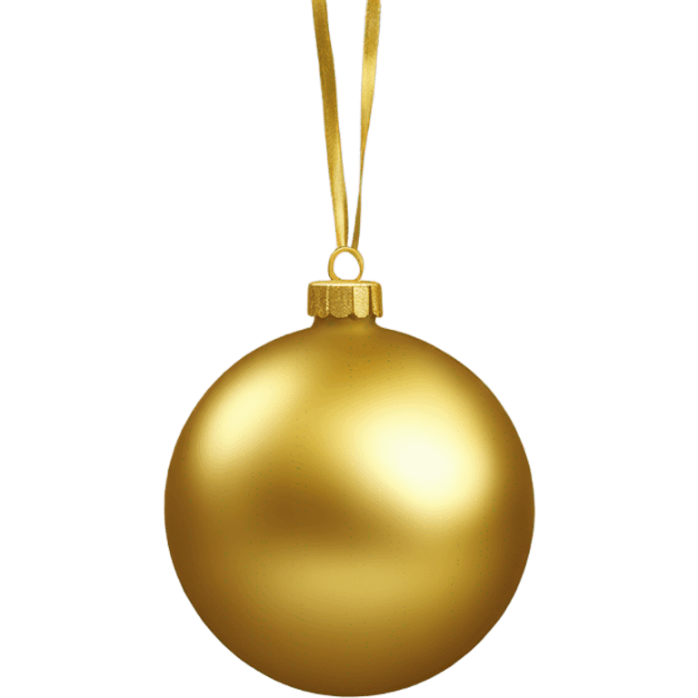 Realistic metallic Christmas gold ornament emoji