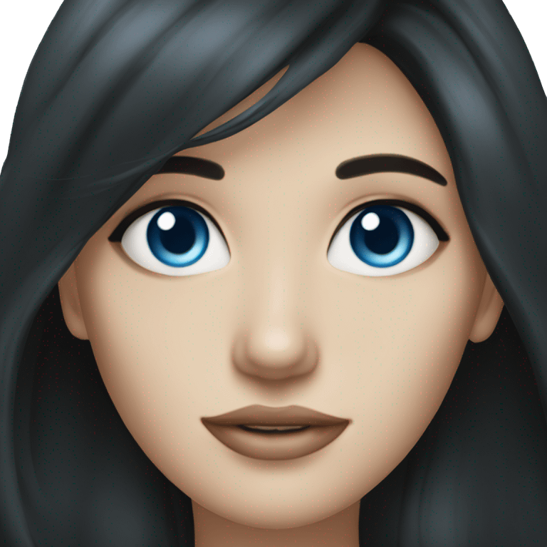 beautiful-woman,dirty-black-hair,pale-skin,blue-eyes emoji