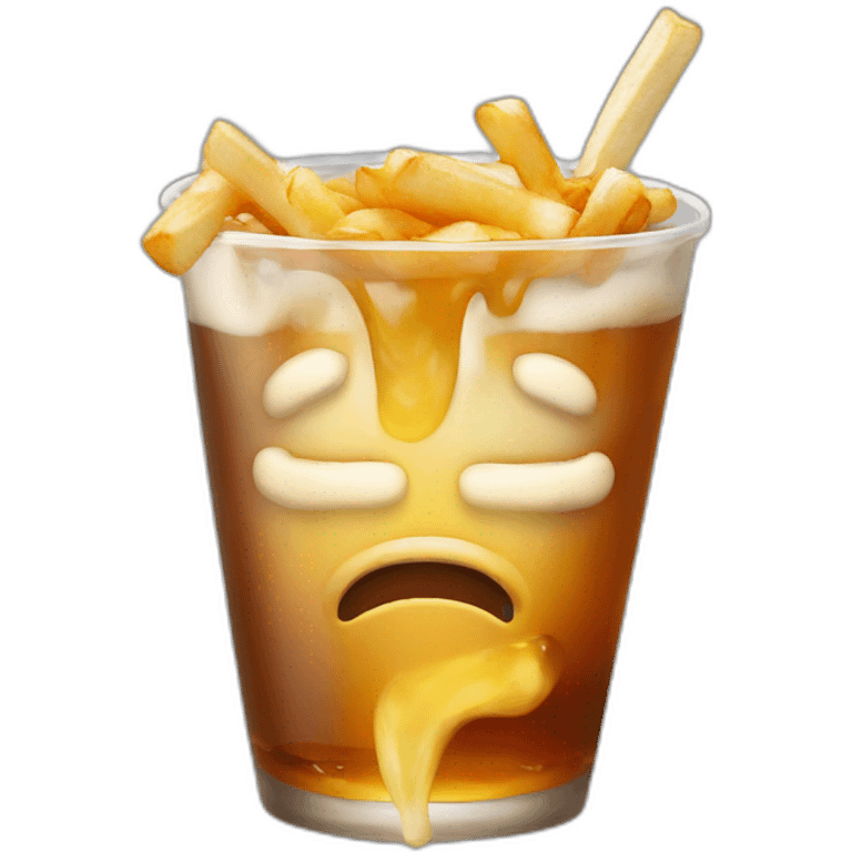 Poutine qui boit de la vodka emoji