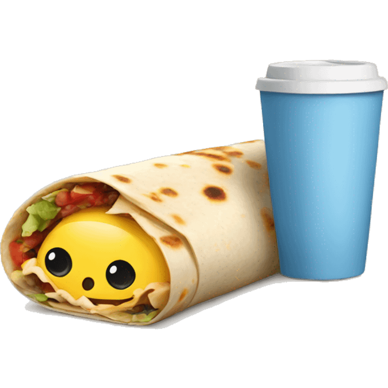  Breakfast burrito holding a coffee emoji