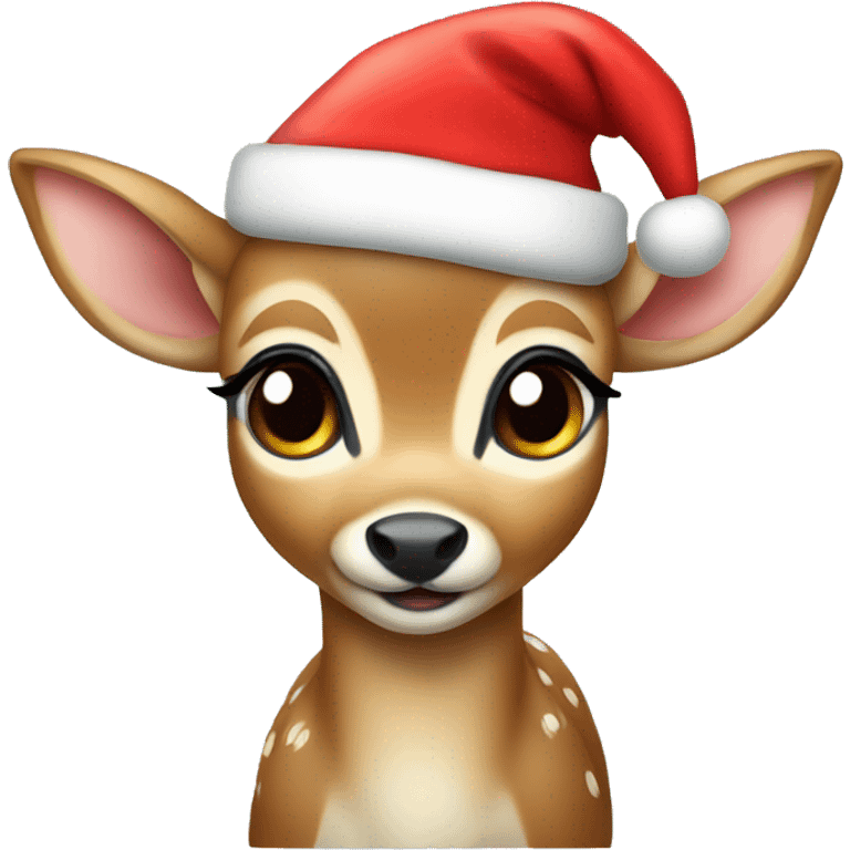 baby deer with santa hat emoji